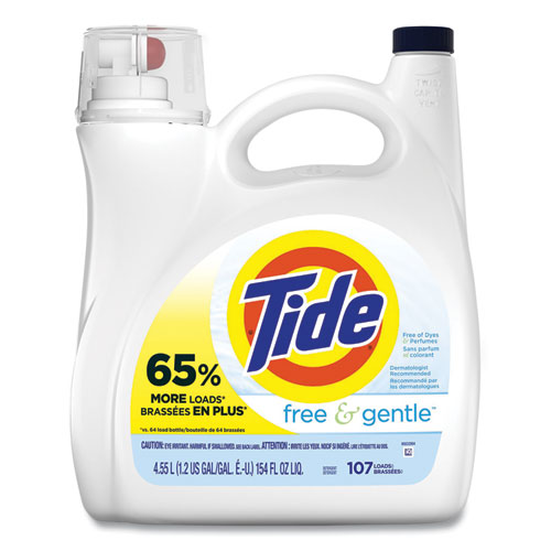 Tide® Free and Gentle Liquid Laundry Detergent, Unscented, 92 oz Bottle