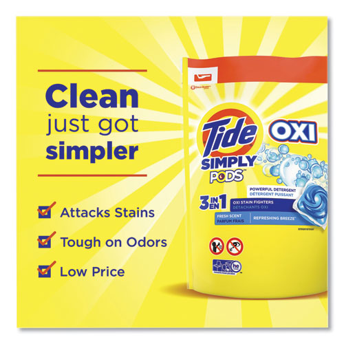Simply PODS Plus Oxi Laundry Detergent, Fresh Scent, 55/Tub