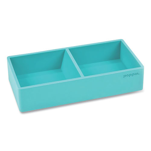 Softie This + That Tray, 2 Compartments, Silicone, 3 x 6.25 x 1.5, Aqua