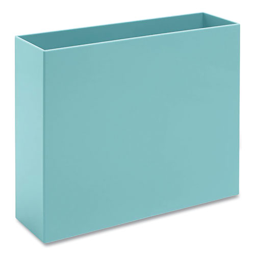 Plastic File Box, Letter Files, 3.75 x 12.25 x 9.75, Aqua