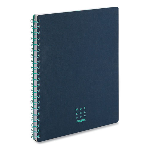 Work Happy Twin-Wire One-Subject Notebook, Medium/College Rule, Lagoon Blue/Turquoise Cover, 11 x 8.5, 40 Sheets