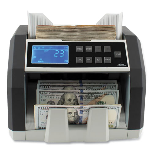 Royal Sovereign Front Load Bill Counter with Counterfeit Detection, 1,400 Bills/min, 9.76 x 10.63 x 9.65, Black/Gray