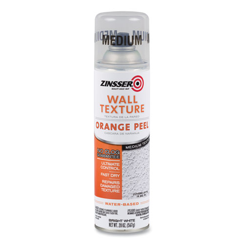 Water-Based Orange Peel Texture Spray, Interior, Medium Texture, Bright White, 20 oz Aerosol Can