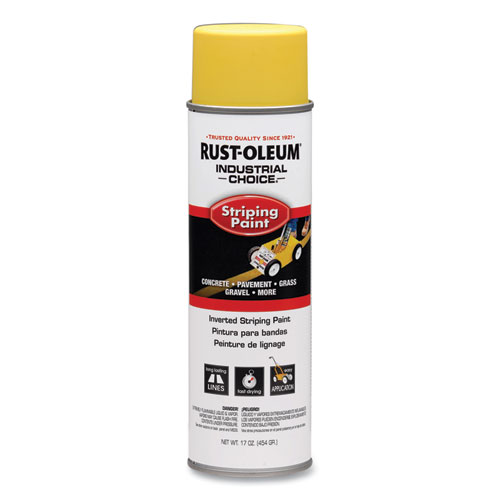 Industrial Choice S1600 System Inverted Striping Paint Spray, Flat/Matte Yellow, 17 oz Aerosol Can
