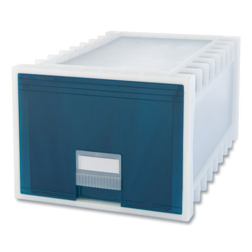 Archive Storage Drawers, Letter/Legal Files, 15.13 x 24.3 x 11.38, Frost/Aqua