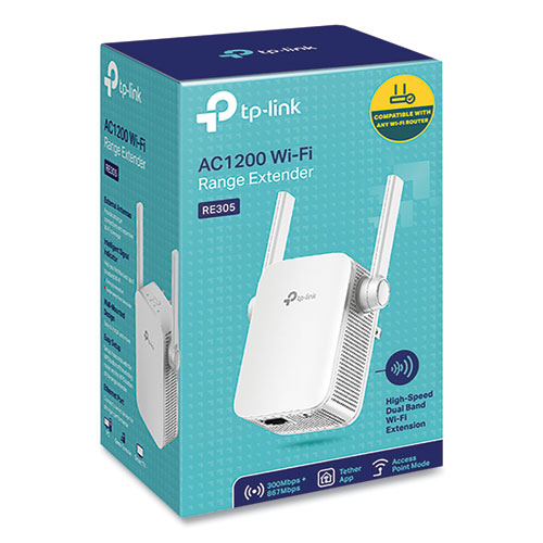 Image of Tp-Link Re305 Ac1200 Wi-Fi Range Extender, 1 Port, Dual-Band 2.4 Ghz/5 Ghz