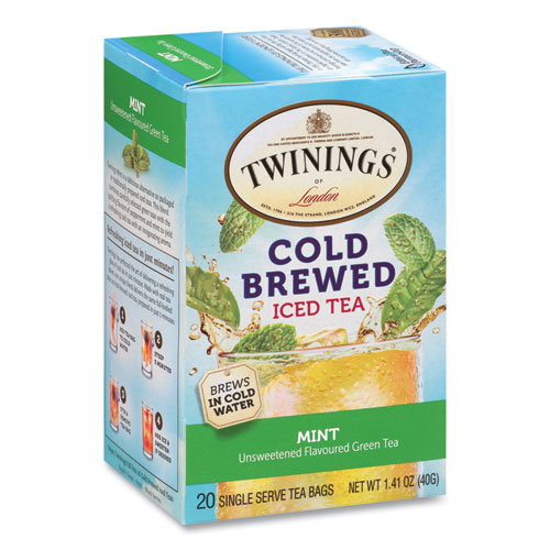 Cold Brew Iced Tea Bags, Mint, 0.07 oz Tea Bag, 20/Box