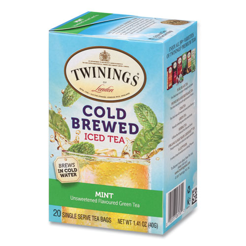 Cold Brew Iced Tea Bags, Mint, 0.07 oz Tea Bag, 20/Box