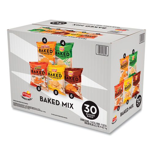 Frito-Lay Baked Variety Pack, BBQ/Crunchy/Cheddar and Sour Cream/Classic/Sour Cream and Onion, 30/Box