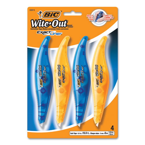 Wite-Out Brand Exact Liner Correction Tape, Non-Refillable, 1/5" x 236", 4/Pack