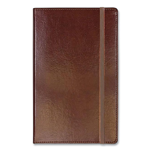 Bonded Leather Journal, 1 Subject, Narrow Rule, Brown Cover, 8.25 x 5, 240 Sheets