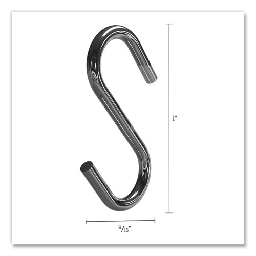 Image of Deflecto® S Hooks, Metal, Silver, 50/Pack