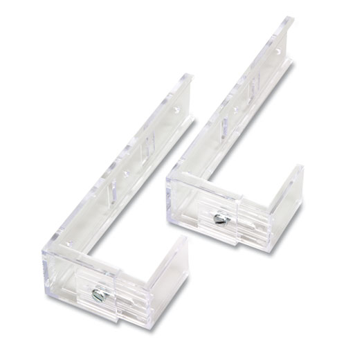 Partition Brackets, For Wall Files and File Pockets, 1.5" to 2.5" Thick Walls, Clear