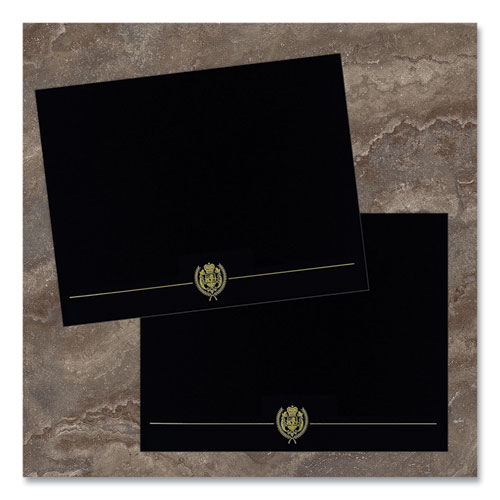 Image of Classic Crest Certificate Covers, 9.38 x 12, Black, 5/Pack