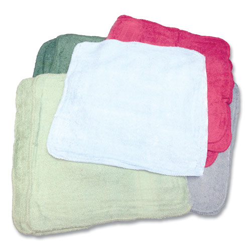 Monarch Brands® Qwick Wick Terry Towels, 12 x 12, Assorted Colors, 25 lb Bale (Approximately 280/Bale)