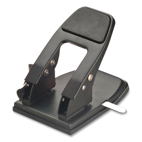 Image of 50-Sheet Heavy-Duty Two-Hole Punch with Padded Handle, 1/4" Holes, Black