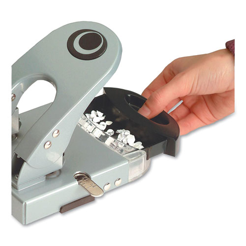 Image of Officemate 50-Sheet Deluxe Two-Hole Punch, 1/4" Holes, Gray/Blue