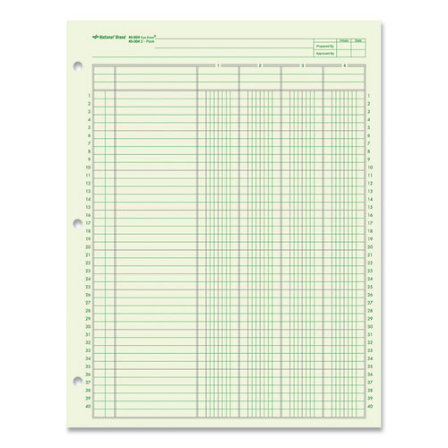 Side-Punched Analysis Pad, Four Column, 8.5 x 11, Green, 50 Sheets/Pad