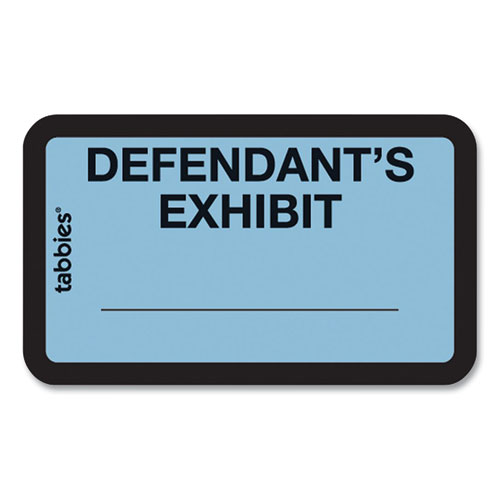 Legal Exhibit Labels, Defendant's Exhibit, 1.63 x 1, Blue, 9/Sheet, 28 Sheets/Pack, 252 Labels/Pack