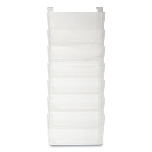 Unbreakable Plastic Wall File, 7 Sections, Letter Size, 13" x 3.81" x 30.78", Clear