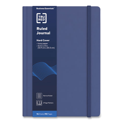 Image of Hardcover Business Journal, 1-Subject, Narrow Rule, Blue Cover, (96) 8 x 5.5 Sheets