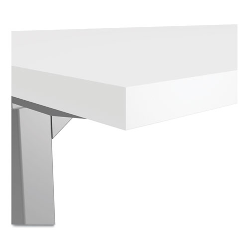 Essentials Electric Sit-Stand Desk, 55.1" x 27.5" x 25.9" to 51.5", White/Aluminum