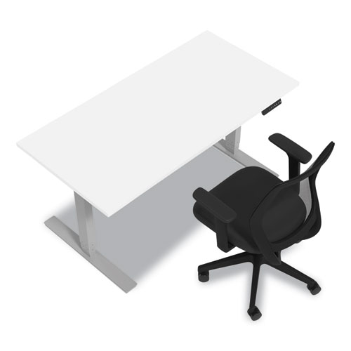 Image of Union & Scale™ Essentials Electric Sit-Stand Desk, 55.1" X 27.5" X 25.9" To 51.5", White/Aluminum