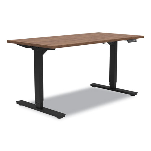Image of Union & Scale™ Essentials Electric Sit-Stand Desk, 55.1" X 27.5" X 25.9" To 51.5", Espresso/Black