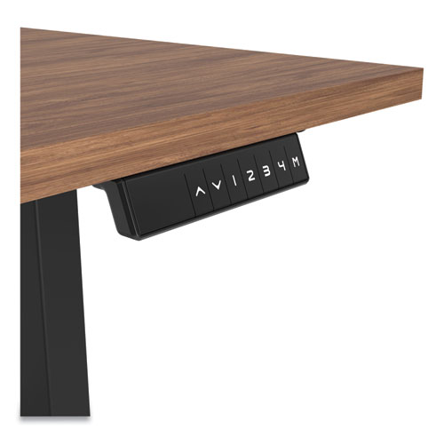 Image of Union & Scale™ Essentials Electric Sit-Stand Desk, 55.1" X 27.5" X 25.9" To 51.5", Espresso/Black