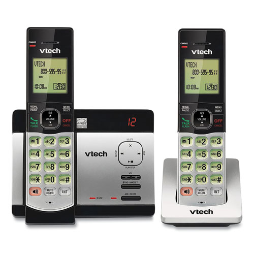 CS5129-2 Two-Handset Cordless Telephone System, DECT 6.0, Silver/Black