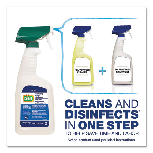 Image of Comet® Disinfecting Cleaner W/Bleach, 1 Gal Bottle, 3/Carton