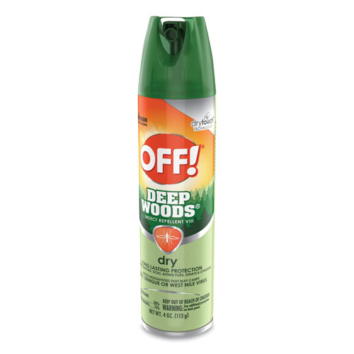 Image of Off!® Deep Woods Dry Insect Repellent, 4 Oz Aerosol Spray, Neutral, 12/Carton