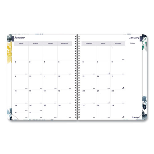 Blueline® Monthly 14-Month Planner, 11 x 8.5, Watercolor, 2022