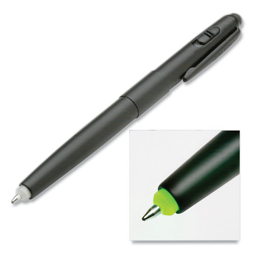 7520016910488 SKILCRAFT Luminator Ballpoint Pen/Flashlight, Green LED, Retractable, Medium 1 mm, Black Ink, Black Barrel