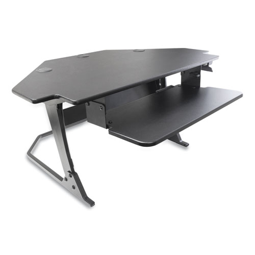 7110016925299 SKILCRAFT Desktop Sit-Stand Workstation, Corner Unit, 42" x 36" x 20", Black
