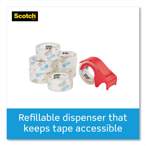 Image of Scotch® 3850 Heavy-Duty Packaging Tape With Dp300 Dispenser, 3" Core, 1.88" X 54.6 Yds, Clear, 6/Pack