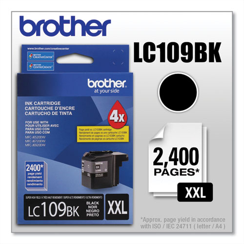 Image of Brother Lc109Bk Innobella Super High-Yield Ink, 2,400 Page-Yield, Black