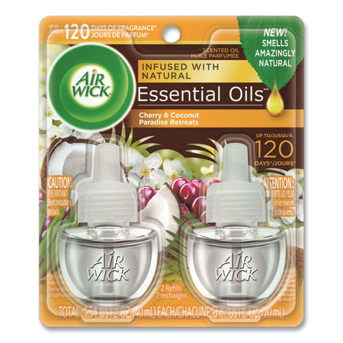 Life Scents Scented Oil Refills, Paradise Retreat, 0.67 oz, 2/Pack, 6 Packs/Carton