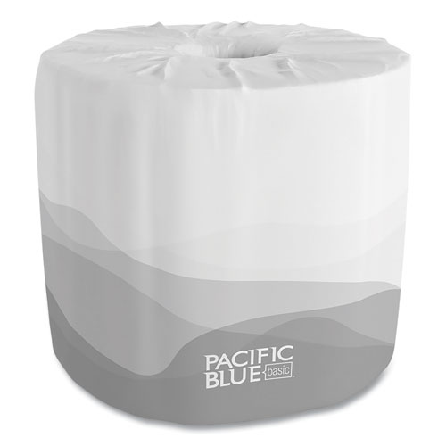 Pacific Blue Basic Embossed Bathroom Tissue, Septic Safe, 1-Ply, White, 550 Sheets/Roll, 40 Rolls/Carton