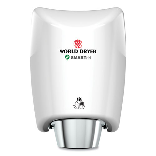 WORLD DRYER® SMARTdri Hand Dryer, Aluminum, White