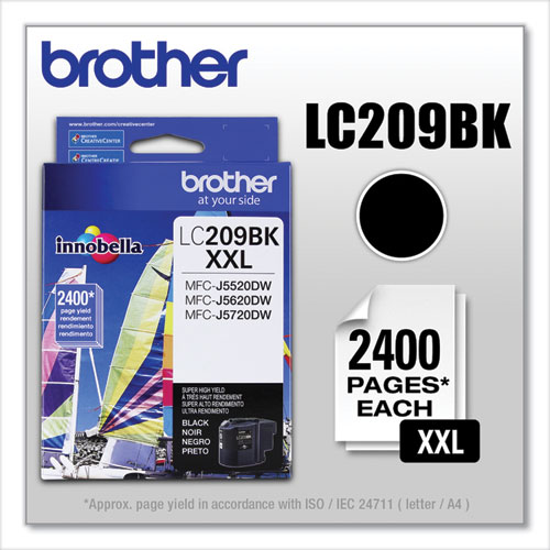 Image of Brother Lc209Bk Innobella Super High-Yield Ink, 2,400 Page-Yield, Black