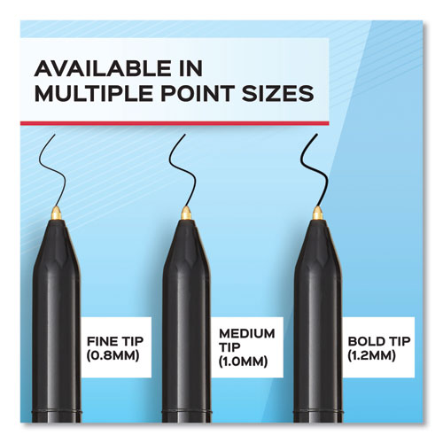 Image of Paper Mate® Write Bros. Ballpoint Pen, Stick, Fine 0.8 Mm, Black Ink, Black Barrel, Dozen