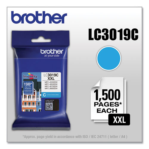Brother Lc3019C Innobella Super High-Yield Ink, 1,300 Page-Yield, Cyan