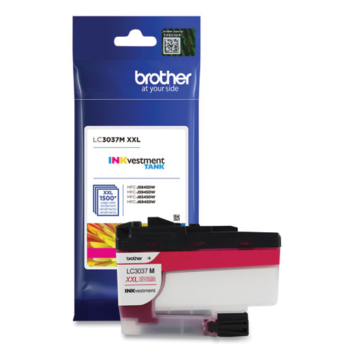 Image of Brother Lc3037M Inkvestment Super High-Yield Ink, 1,500 Page-Yield, Magenta