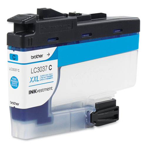 Image of Brother Lc3037C Inkvestment Super High-Yield Ink, 1,500 Page-Yield, Cyan