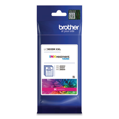 Image of Brother Lc3033M Inkvestment Super High-Yield Ink, 1,500 Page-Yield, Magenta