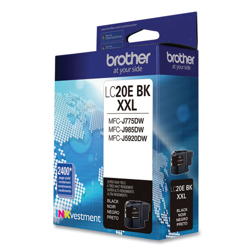 Image of Brother Lc20Ebk Inkvestment Super High-Yield Ink, 2,400 Page-Yield, Black