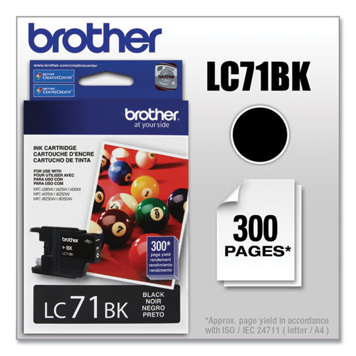 Image of Brother Lc71Bk Innobella Ink, 300 Page-Yield, Black