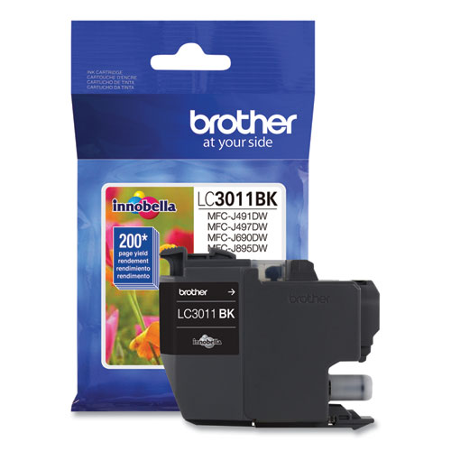 Image of Brother Lc3011Bk Ink, 200 Page-Yield, Black