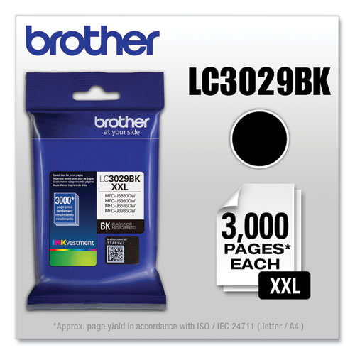 Image of Brother Lc3029Bk Inkvestment Super High-Yield Ink, 3,000 Page-Yield, Black